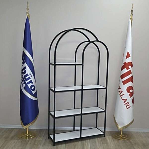 Akburo Ofis Dekor Raf Siyah-Beyaz