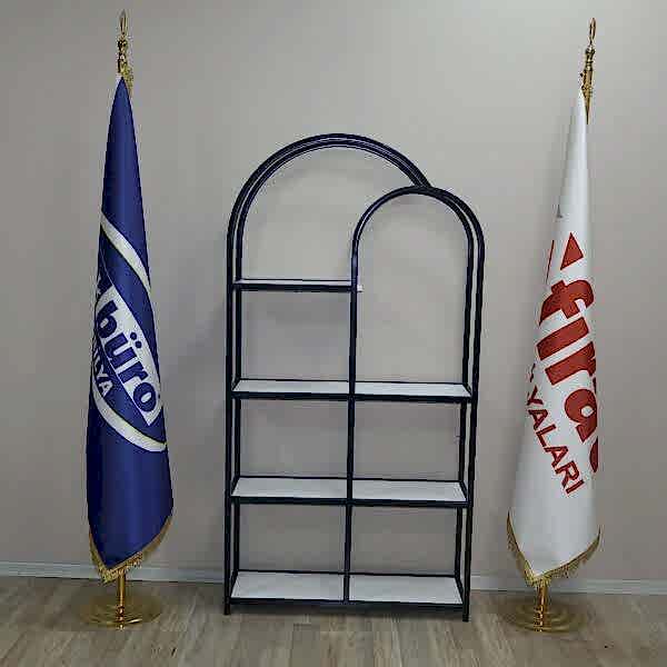 Akburo Ofis Dekor Raf Siyah-Beyaz