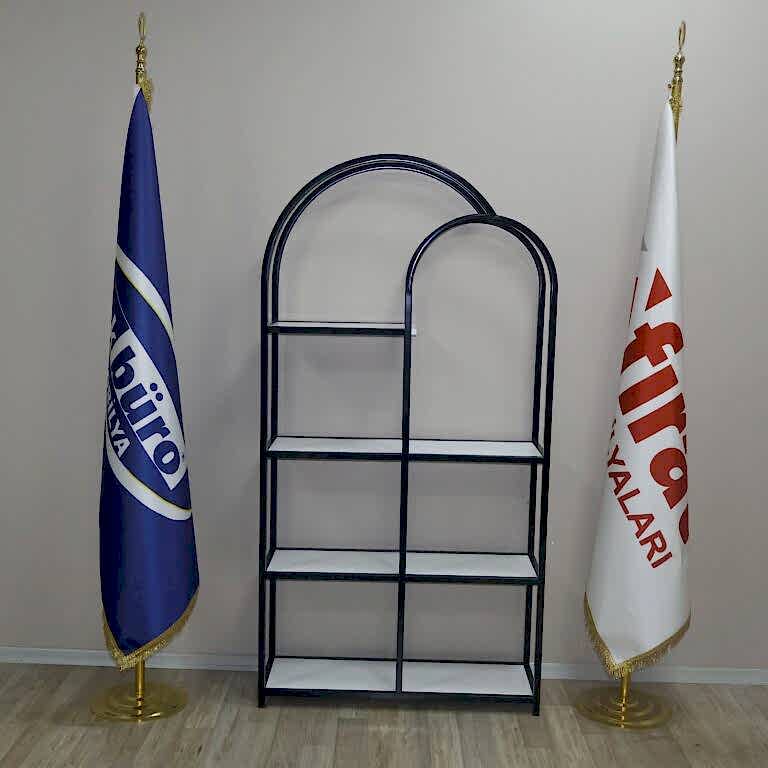 Akburo Ofis Dekor Raf Siyah-Beyaz - Ofis Mobilyaları