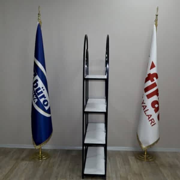 Akburo Ofis Dekor Raf Siyah-Beyaz