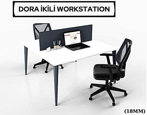 Akburo Dora İkili Çalışma Masası - Ofis Mobilyaları