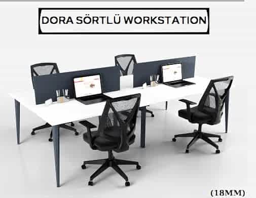 Akburo Dora Dörtlü Çalışma Masası - Ofis Mobilyaları